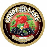 Леденцы Candy Lane фруктовые клубника и черная смородина ж/б
